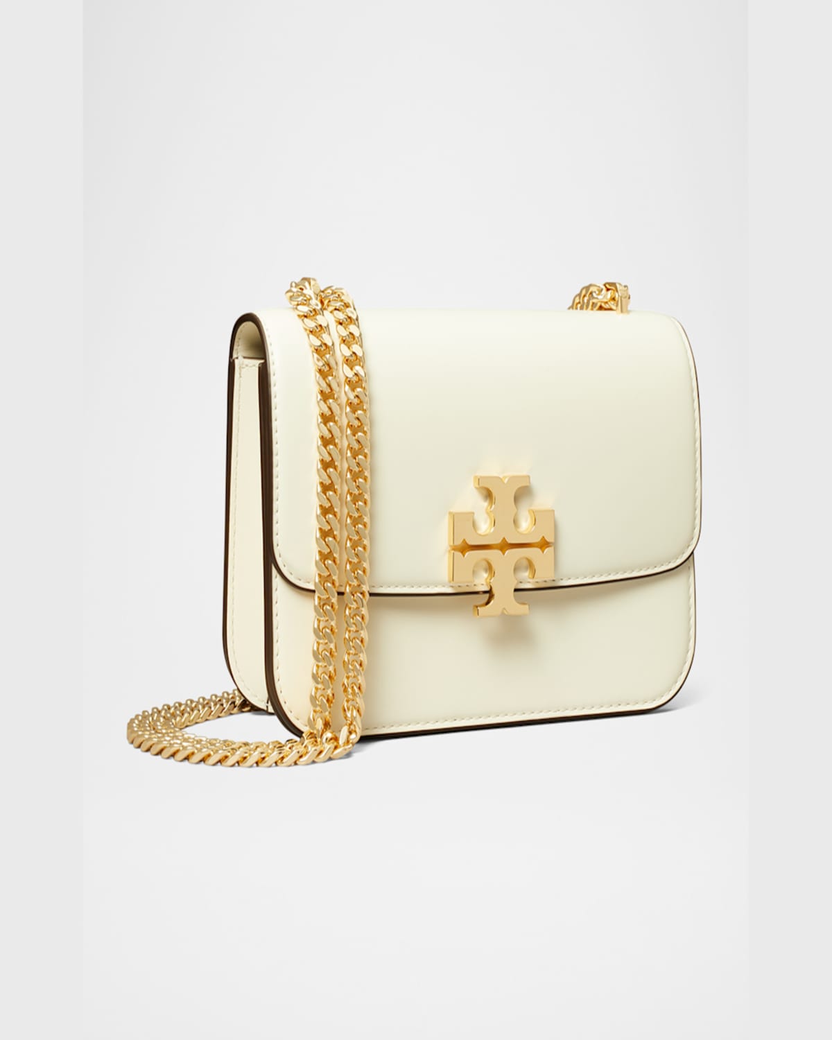 Tory Burch Eleanor Small Convertible Leather Shoulder Bag In Warm White