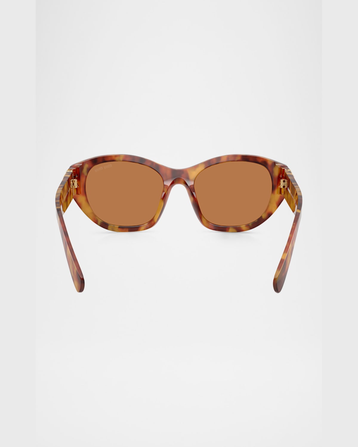 Miu Miu Womens Brown Mu A03s Oval-frame Acetate Sunglasses In Lite Havana