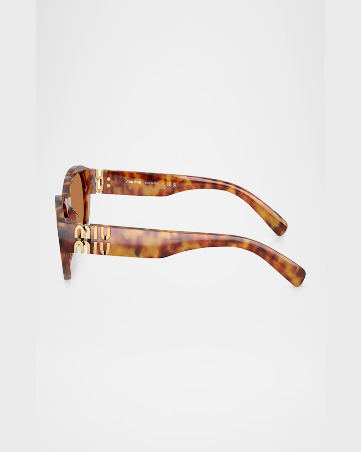 Miu Miu Womens Brown Mu A03s Oval-frame Acetate Sunglasses In Lite Havana