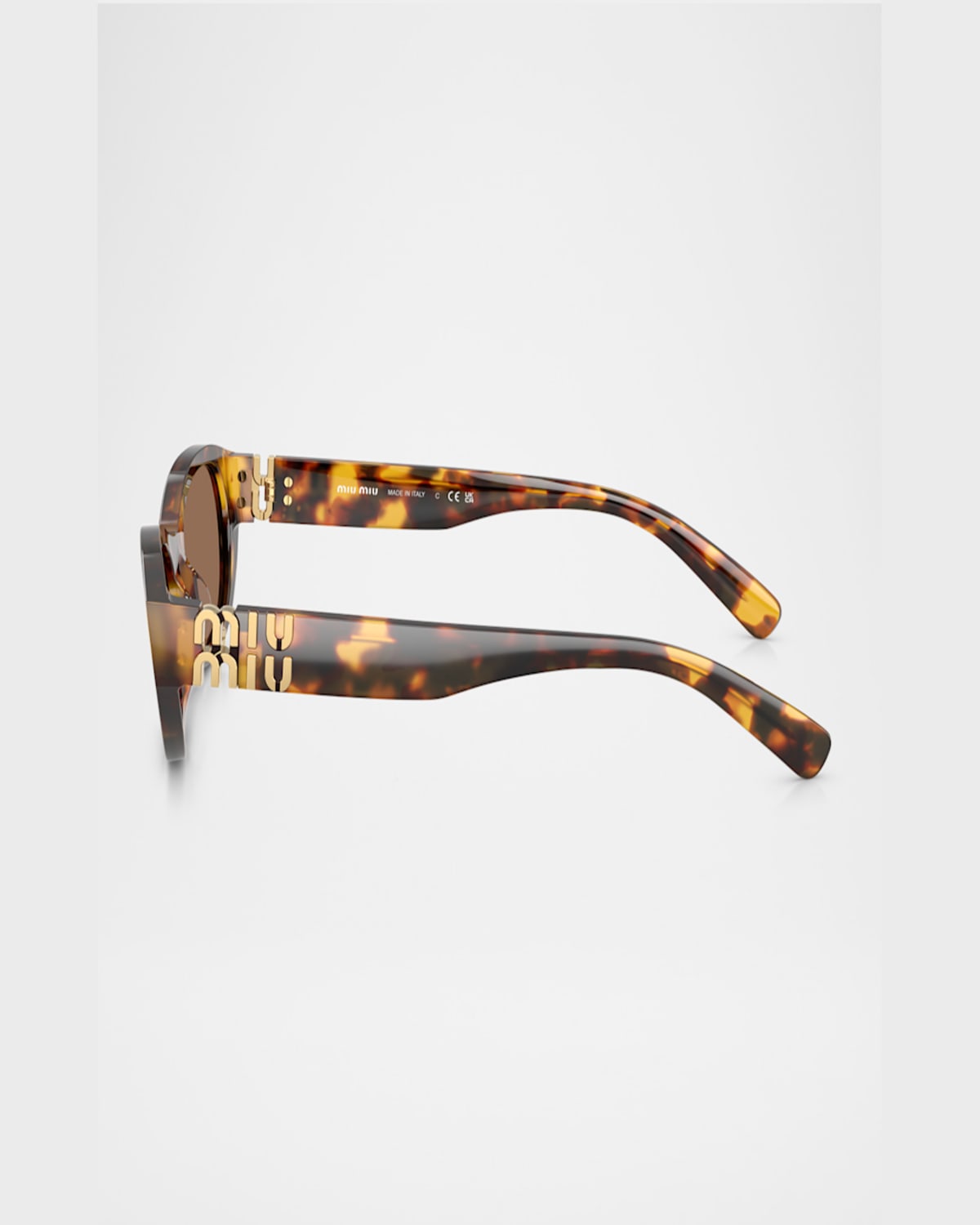 Miu Miu Womens Brown Mu A03s Oval-frame Acetate Sunglasses In Lite Havana