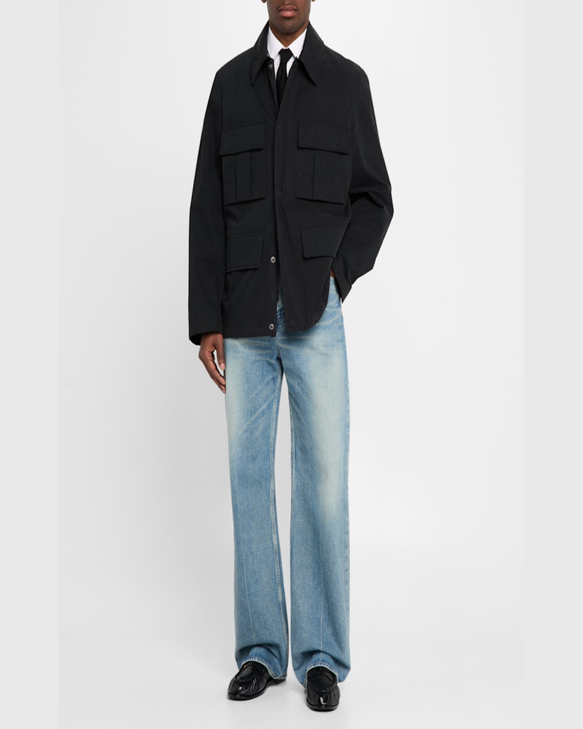 Saint Laurent Men's Multi-pocket Utility Jacket In Nero