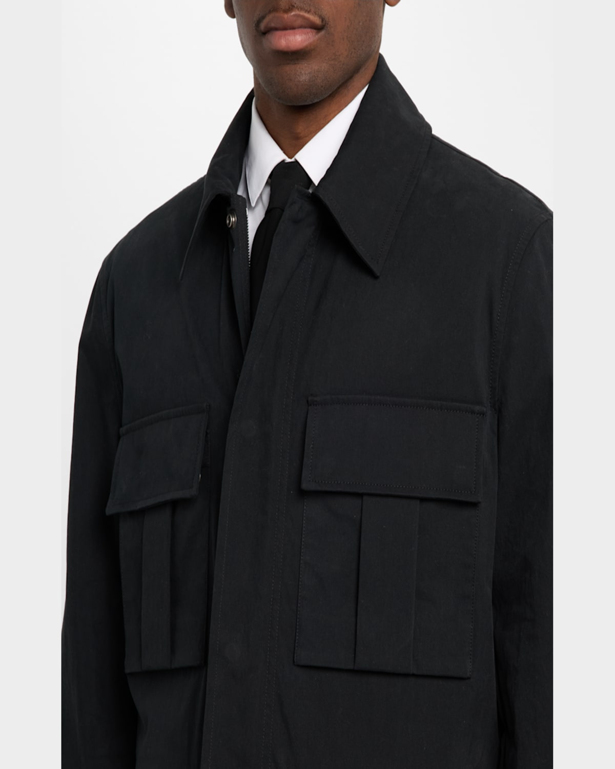 Saint Laurent Men's Multi-pocket Utility Jacket In Nero