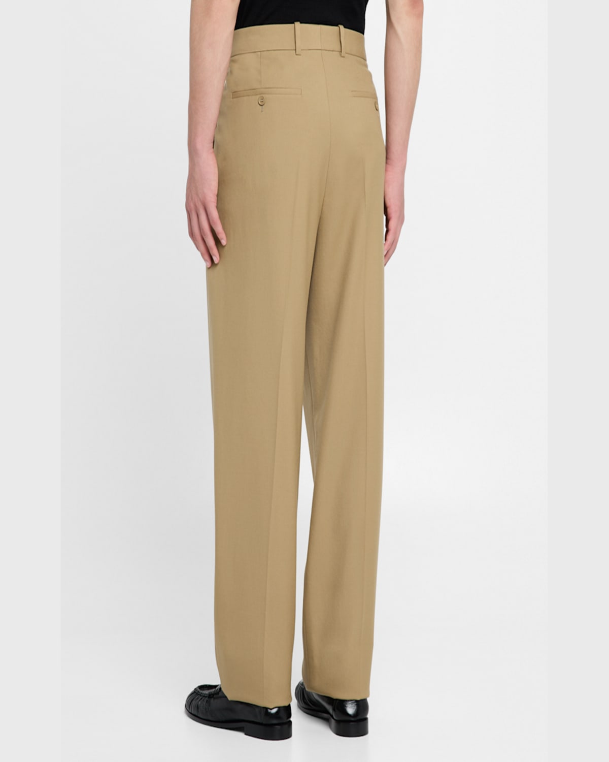 Saint Laurent Carrot-fit Trousers Beige In Golden