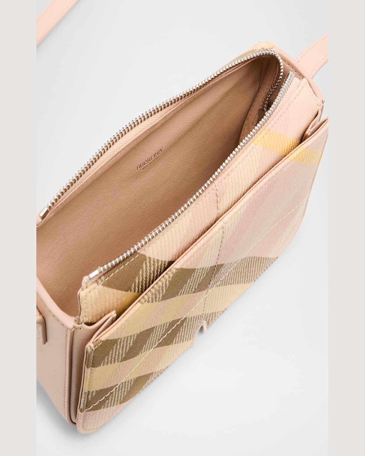 Burberry Snip Check Crossbody Bag In Teacup