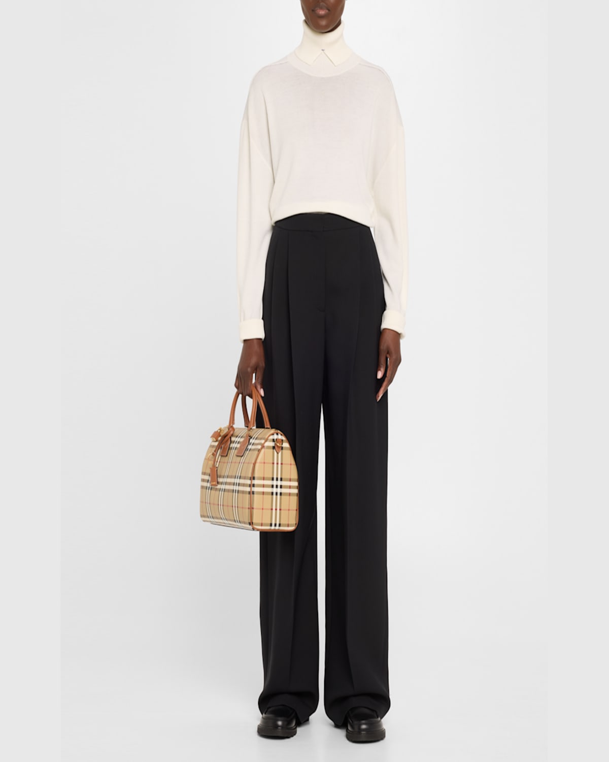 Burberry Bowling Check Medium Size Hand Bag In Briar Brown