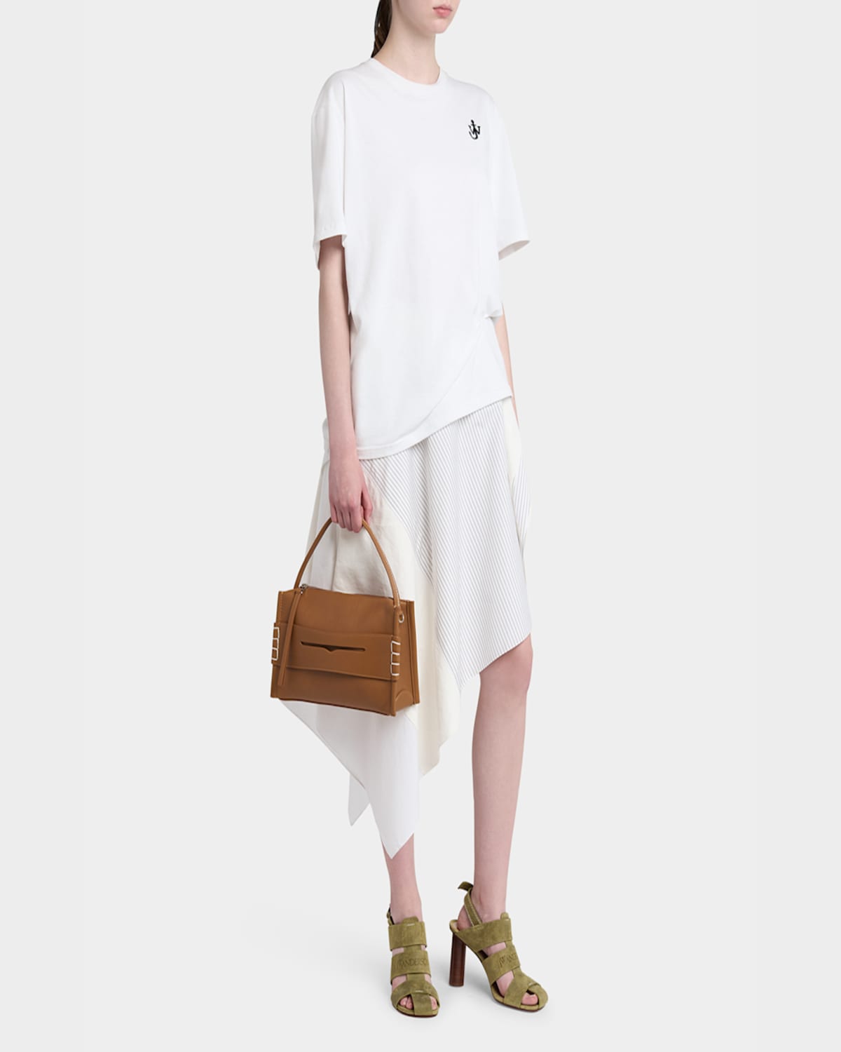 Jw Anderson Penny Loafer Leather Crossbody Bag In Tan