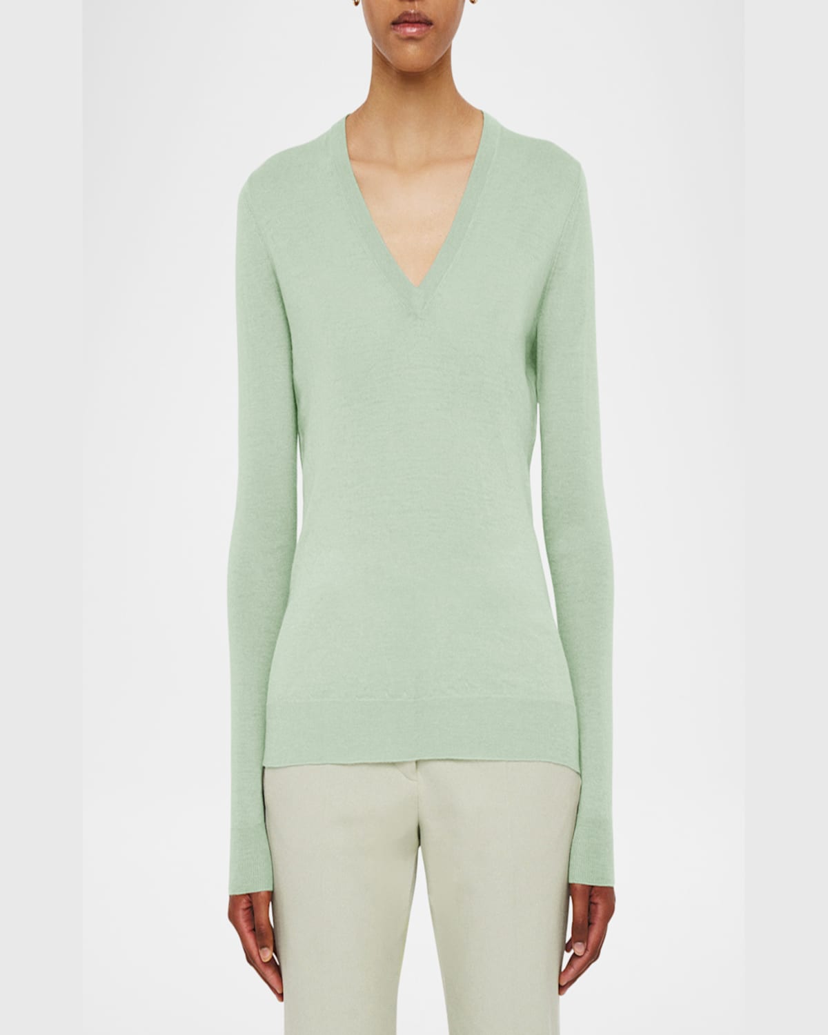 Joseph Womens Matcha Cashair V-neck Cashmere Jumper In Matcha