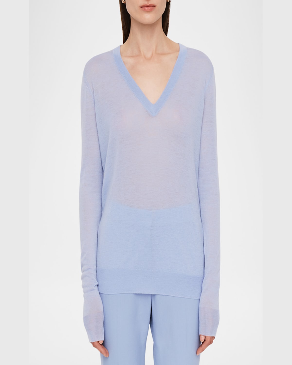 Joseph Womens Matcha Cashair V-neck Cashmere Jumper In Matcha