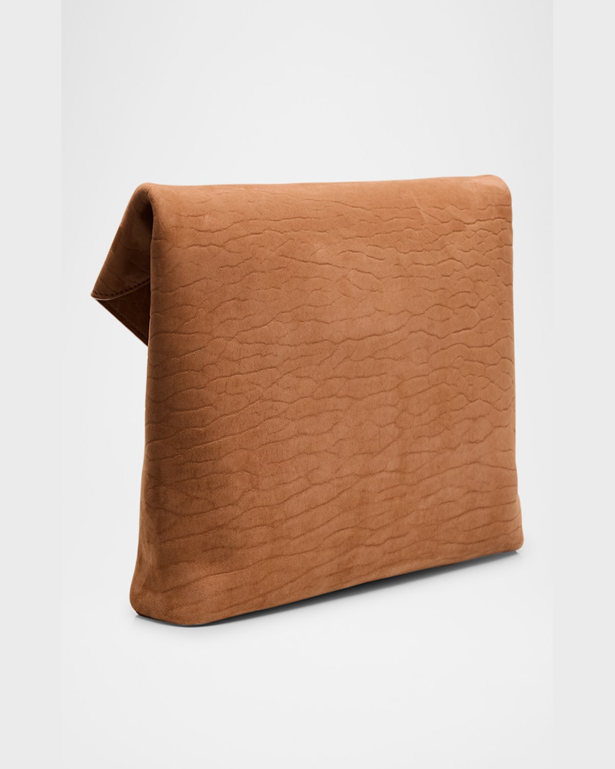 Saint Laurent Large Ysl Envelope Pouch Clutch Bag In Pebbled Leather In Honey Caramel
