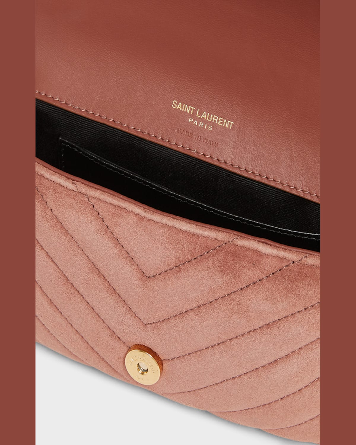 Shop Saint Laurent College Mini Chain Shoulder Bag In Suede In Barely Pink Bare Pi