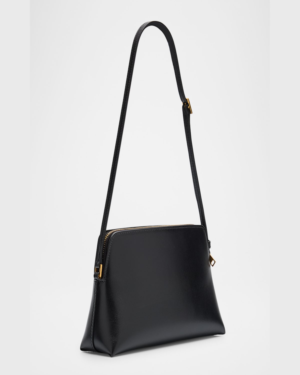 Saint Laurent Mini Pouch On Strap Shoulder Bag In Leather In Nero