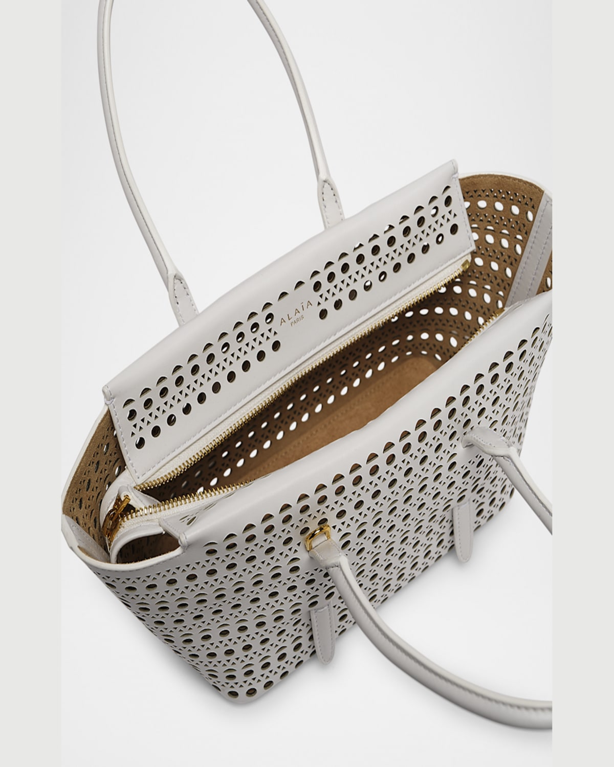 Alaïa Alaia Neo Mina 20 Bag In Vienne Calfskin In 010 Blanc Optique