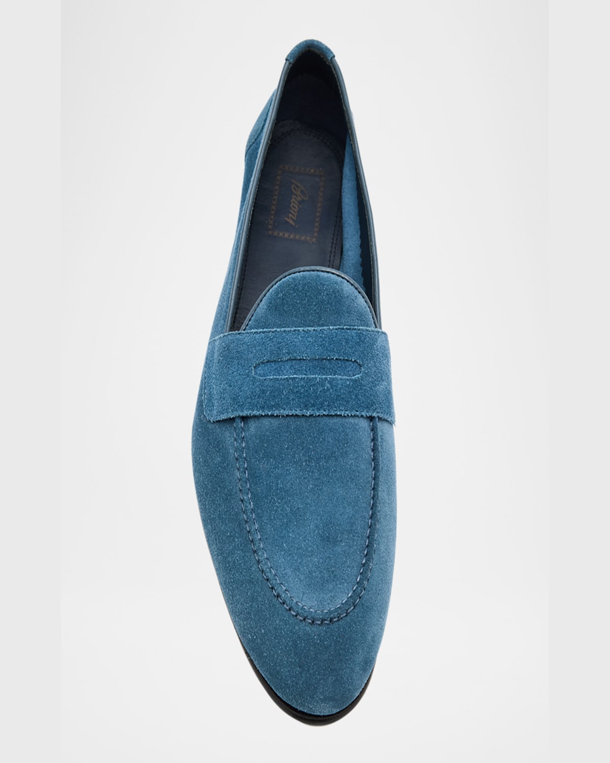 Brioni Men's Suede Penny Loafers In Periwinkle