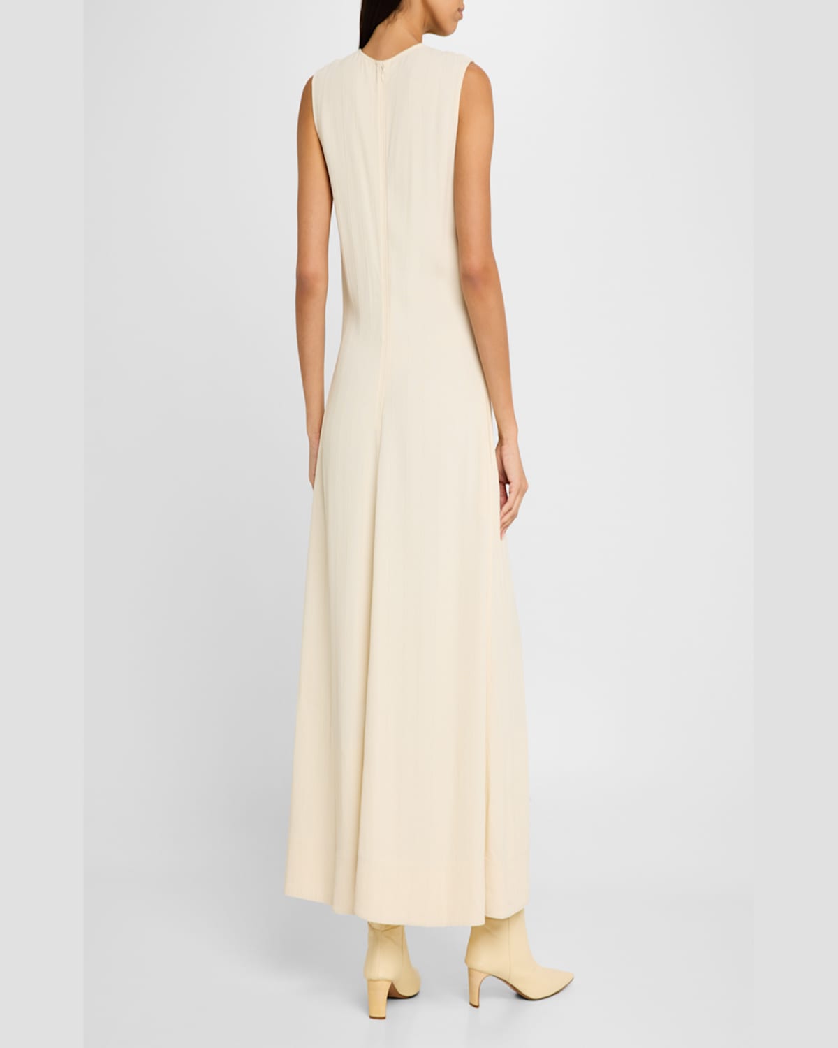Totême Striped Woven Sleeveless Maxi Dress In Natural