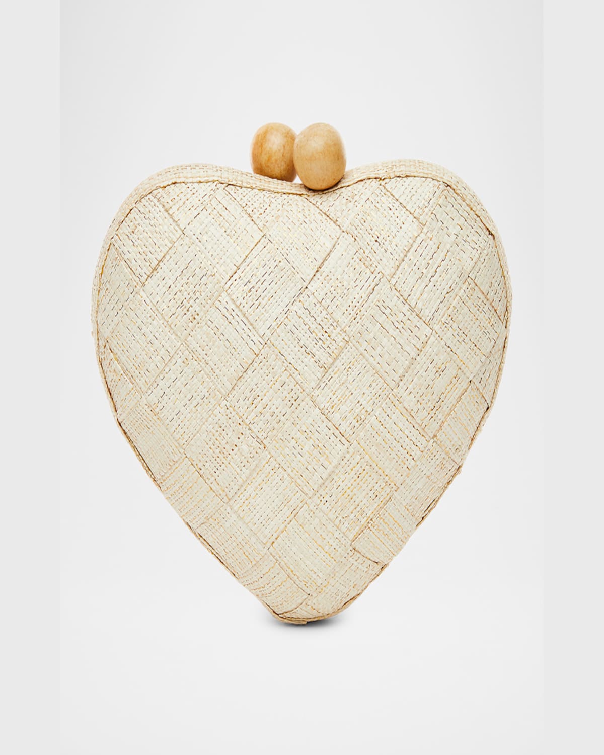Poolside The Di Mezzo Heart Clutch Bag In Natural