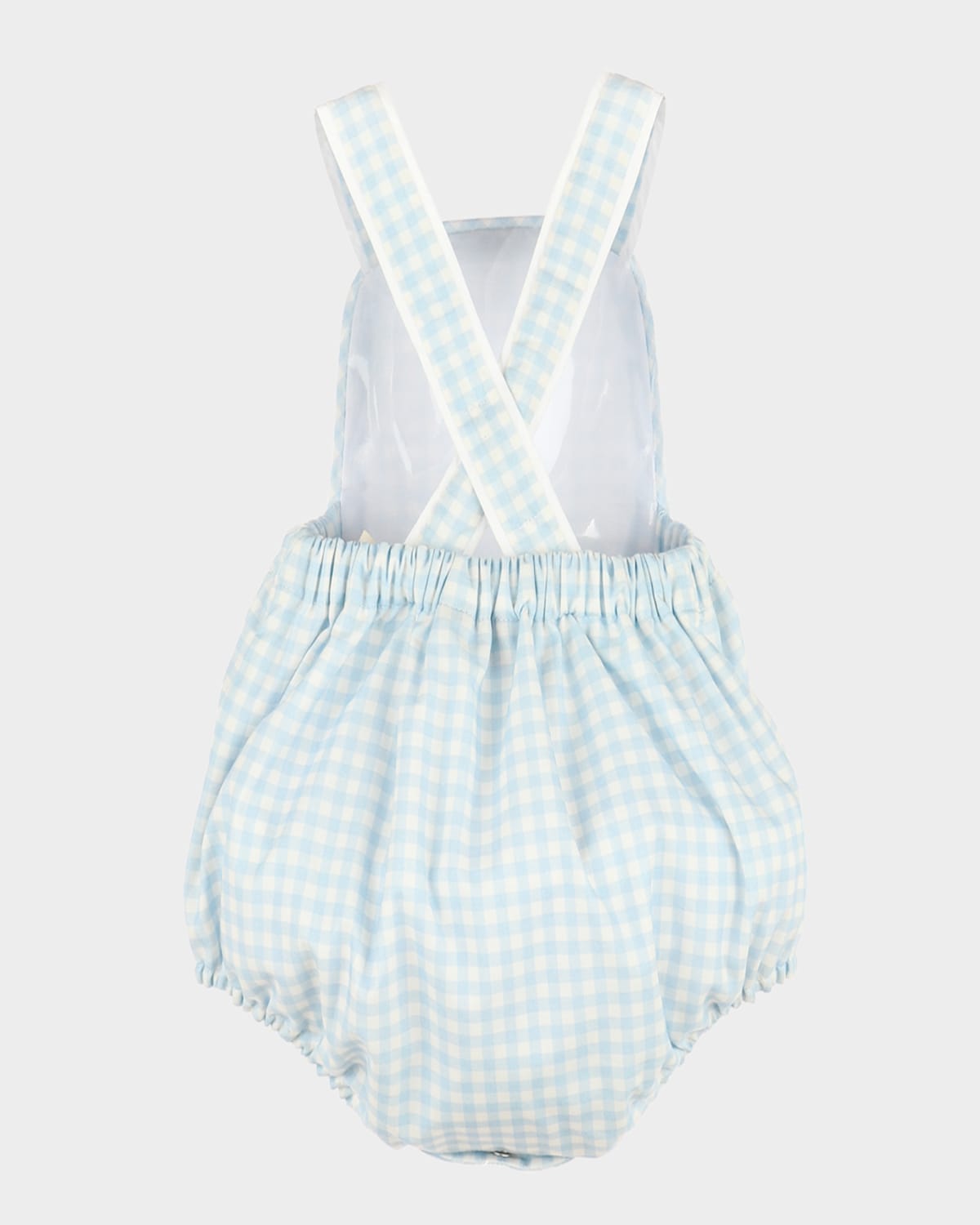 Luli & Me Boy's Vintage Gingham-print Overalls In Blue