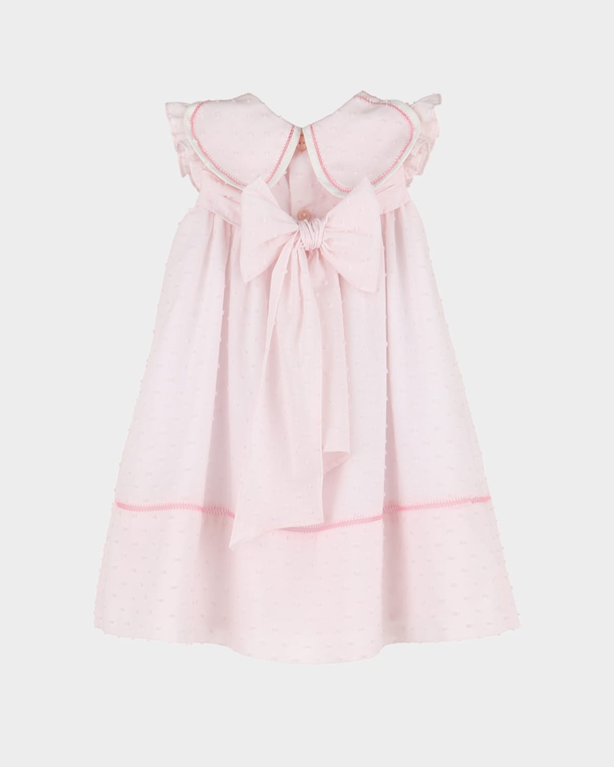 LULI & ME GIRL'S SWISS DOT PETAL COLLAR DRESS 