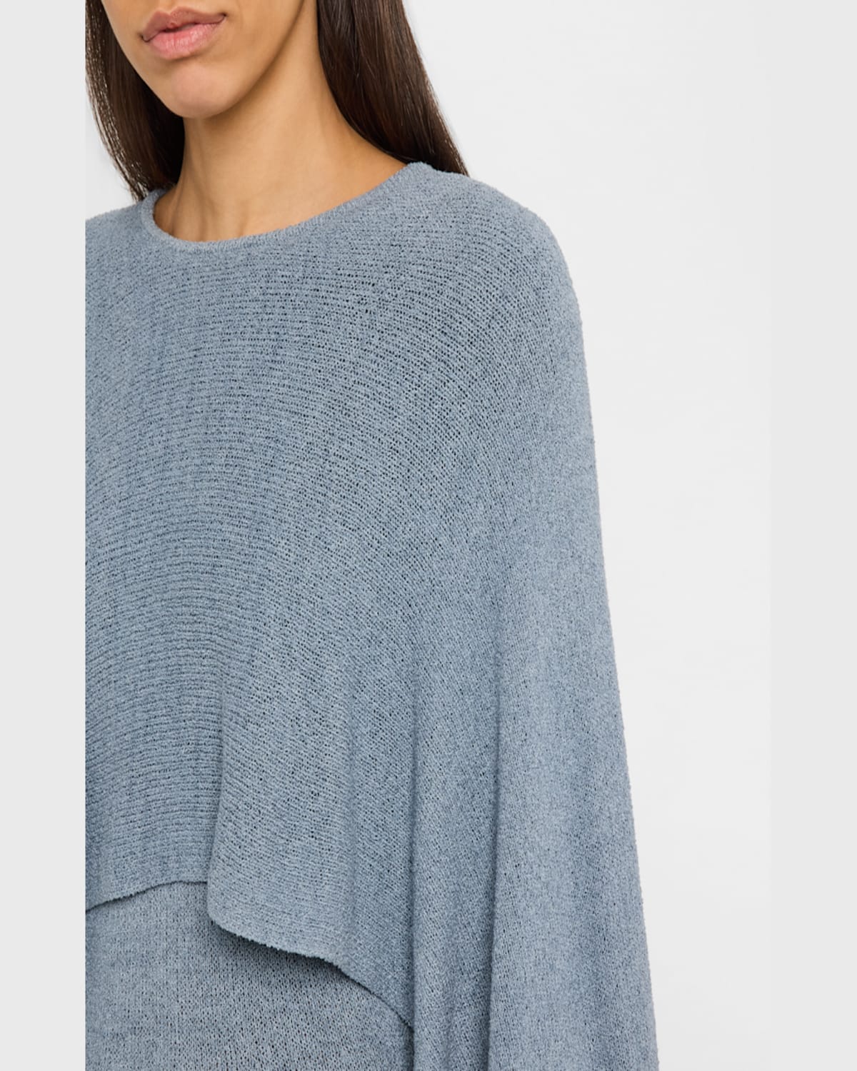 Totême Cape-detailed Knit Silk Maxi Dress In Lightpastel Blue