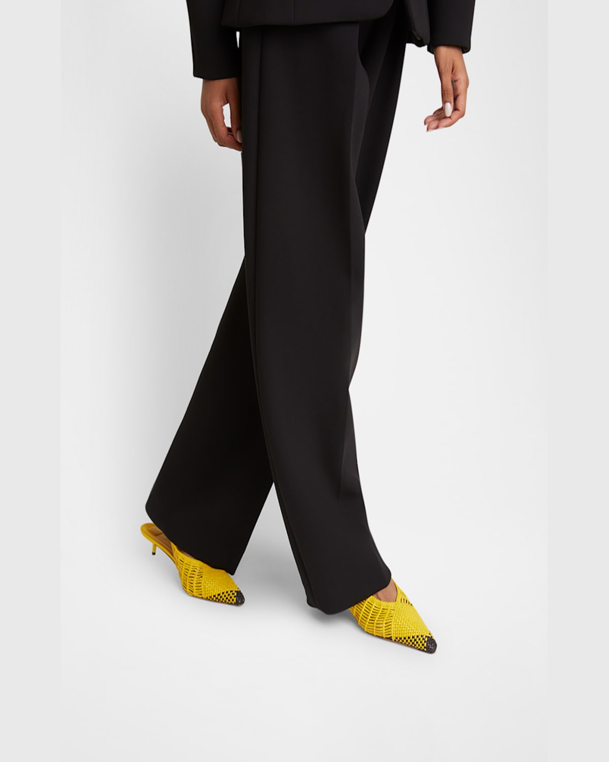 Jacquemus Cubisto Banane Pointed Toe Slingback Pump In Yellow