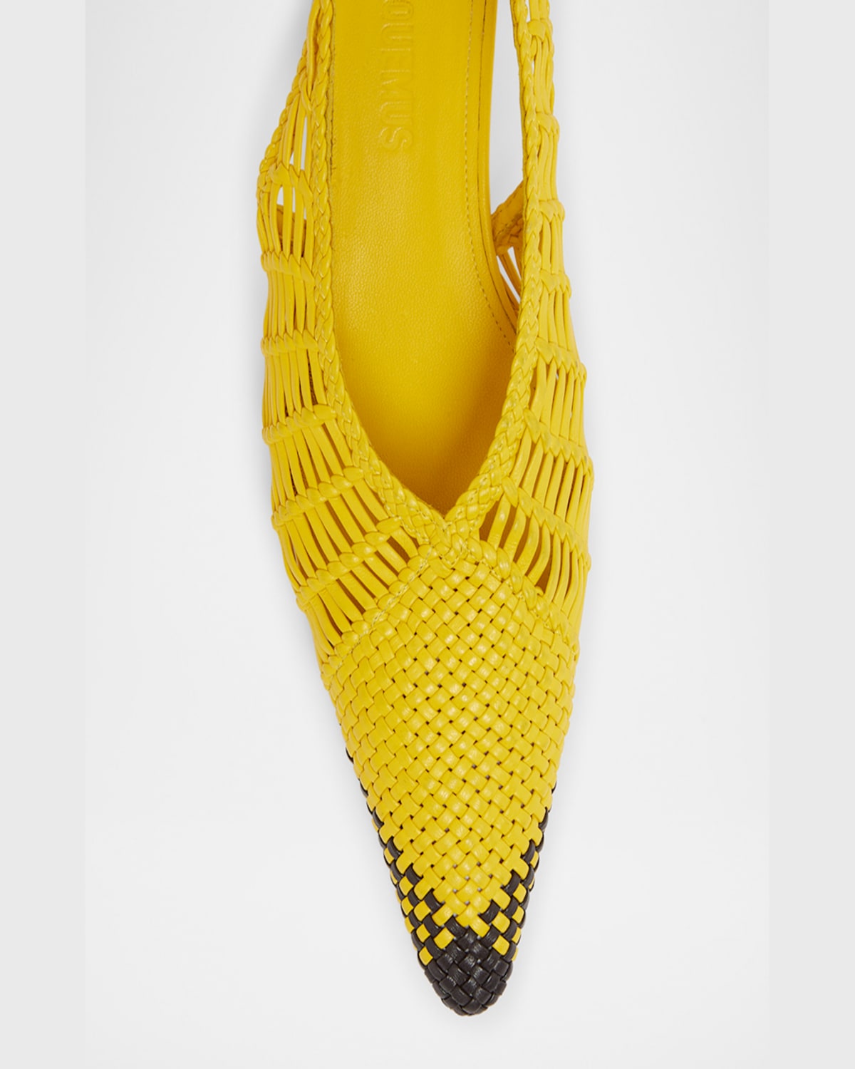 Jacquemus Cubisto Banane Pointed Toe Slingback Pump In Yellow