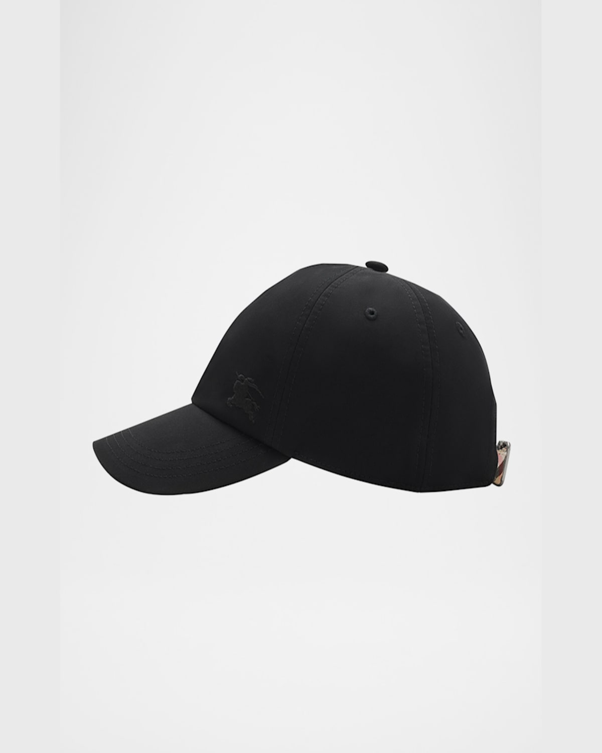 Burberry Men's Check-strap Ekd Baseball Cap In Black