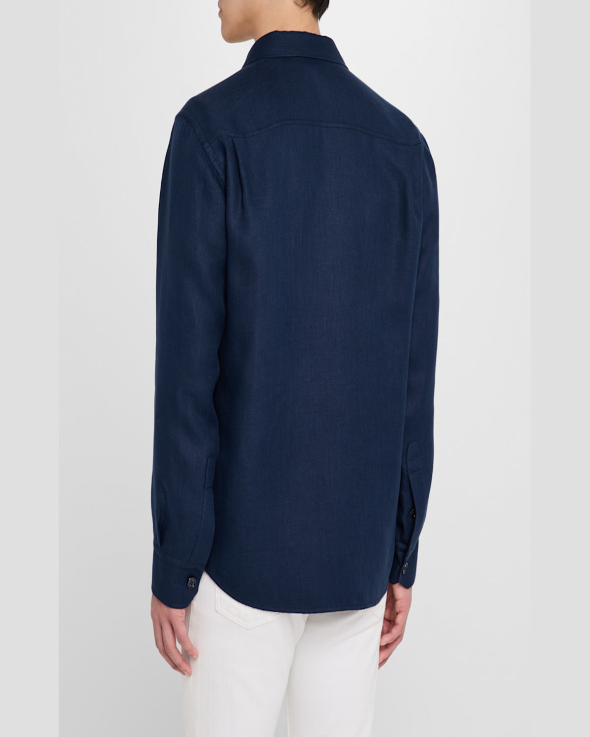 Brioni Wool Twin-pocket Overshirt In Blue