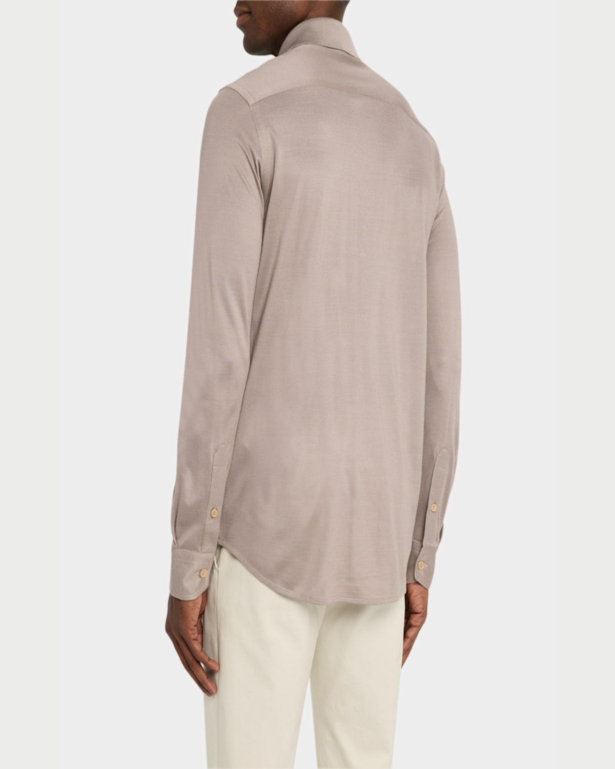 Brioni Men's Silk Pique Sport Shirt In Sand