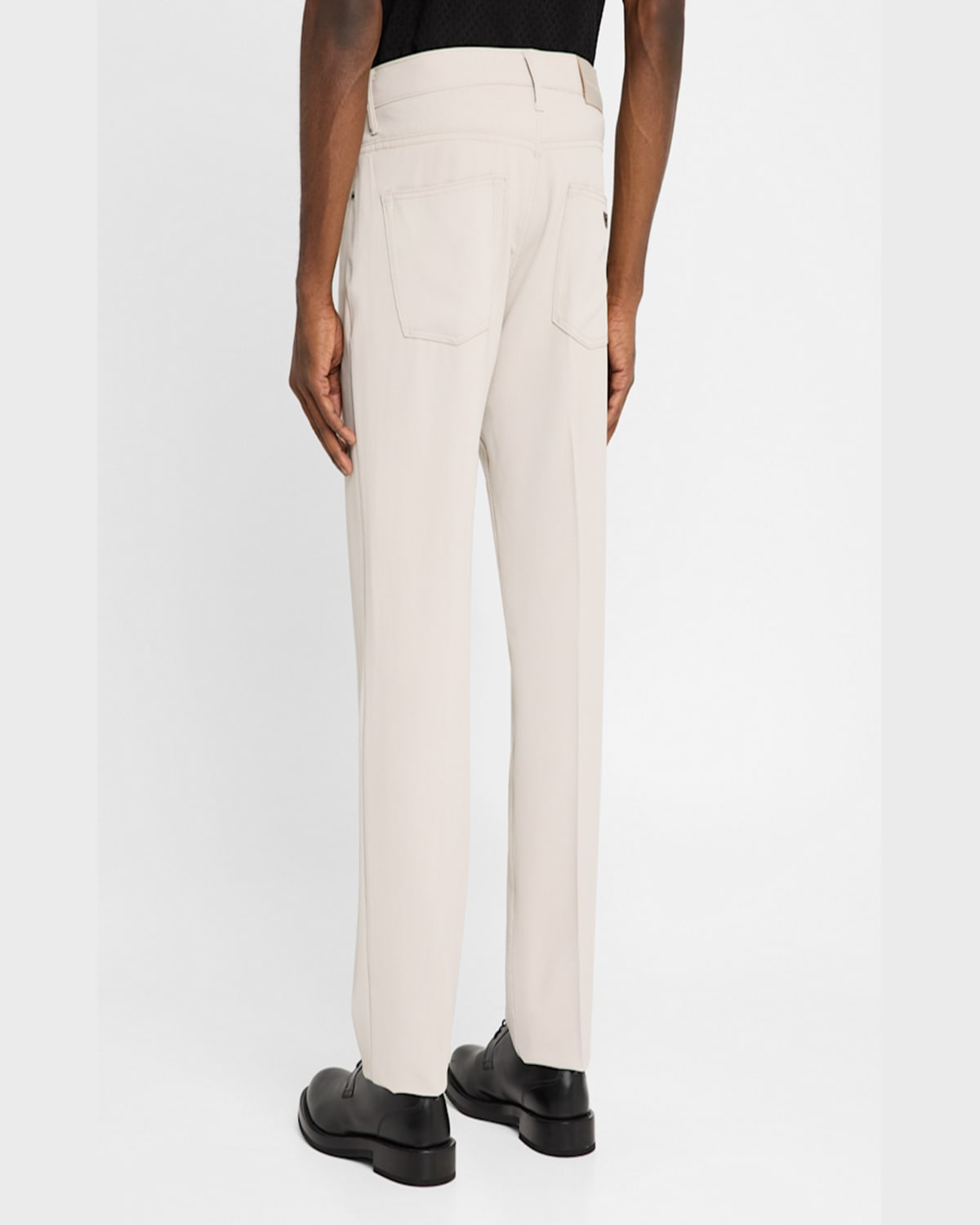Emporio Armani Regular Fit Stretch Cannette Trousers In Silver
