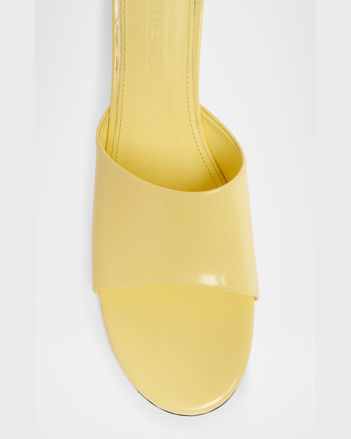 Jacquemus Cubisto Italian Kitten Heel Mules In Light Yellow