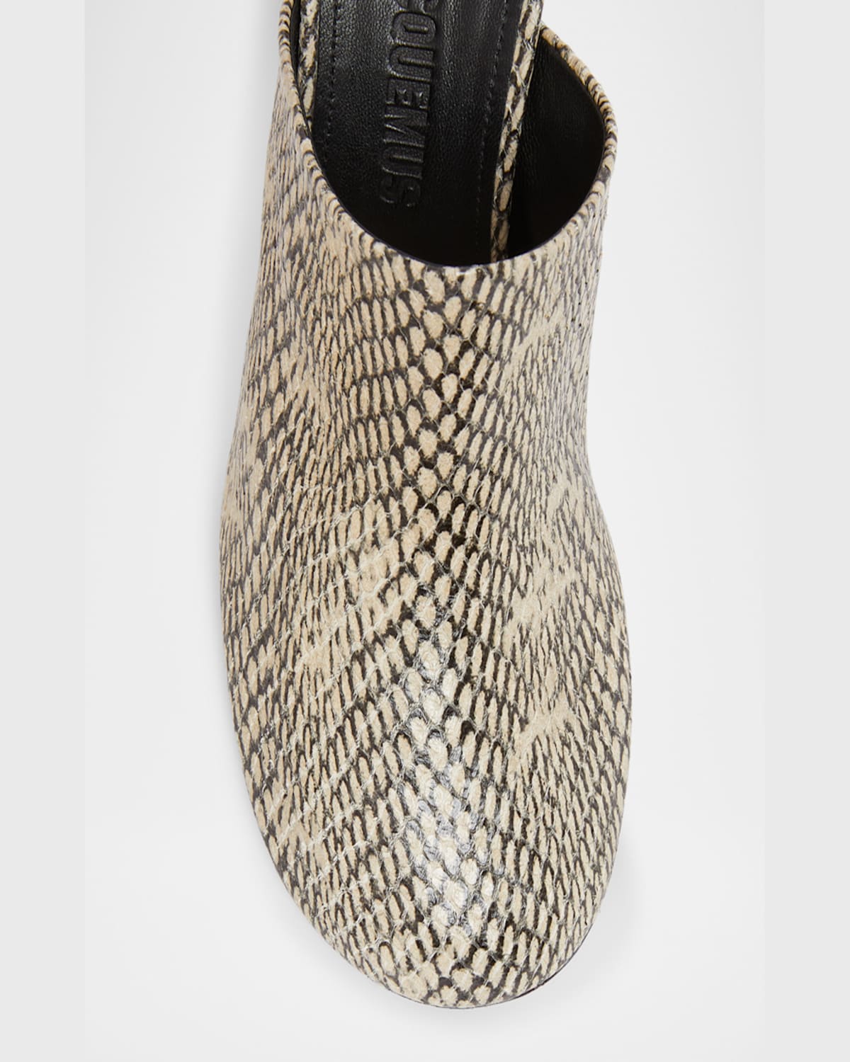 Jacquemus 'les Bisou' Multicolor Mules With Snakeskin Effect And High Heel In Beige