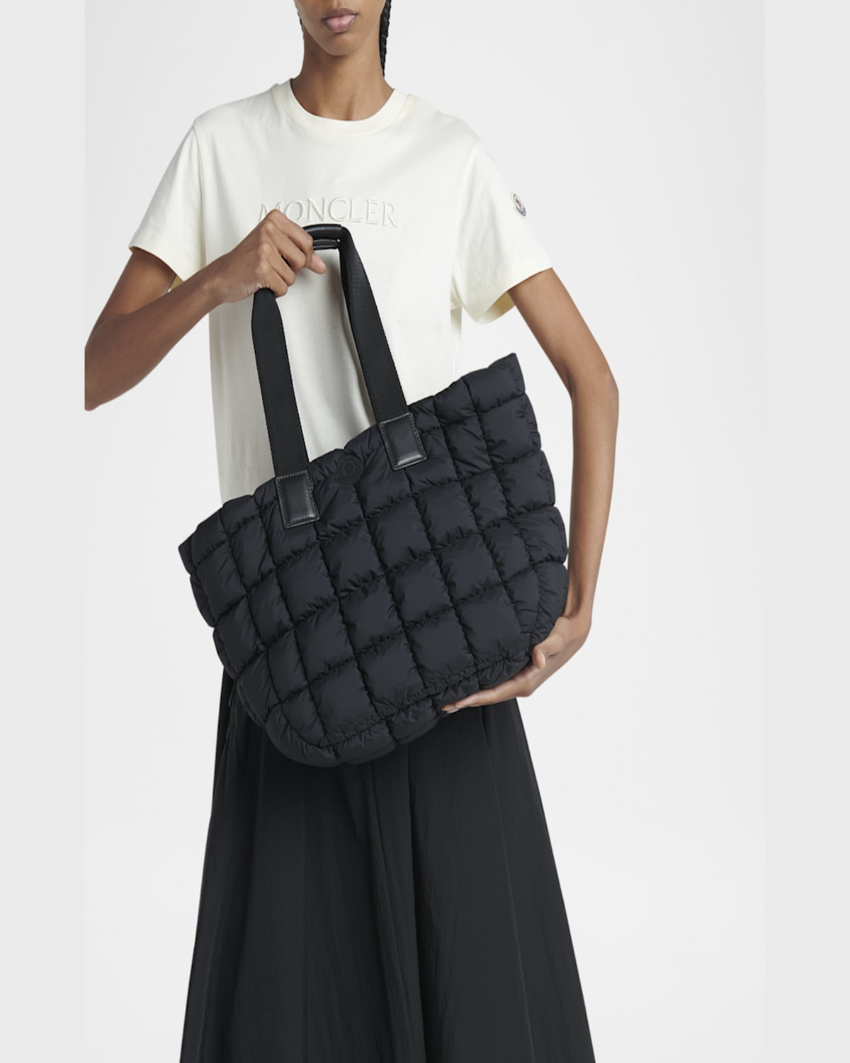 Moncler Caradoc Quilted Tote Bag In Black