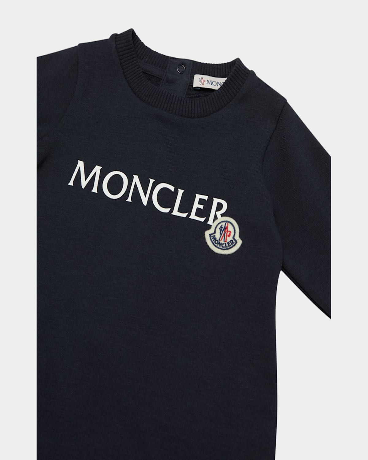 Moncler Boy's Coverall W/ Classic Logo In Navy Blue