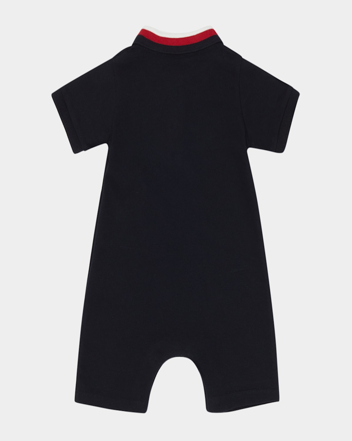Moncler Boy's Pique Polo Playsuit In Navy Blue