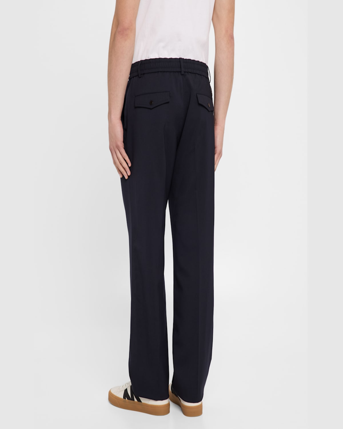 Moncler Black Drawstring Trousers In Dark Blue