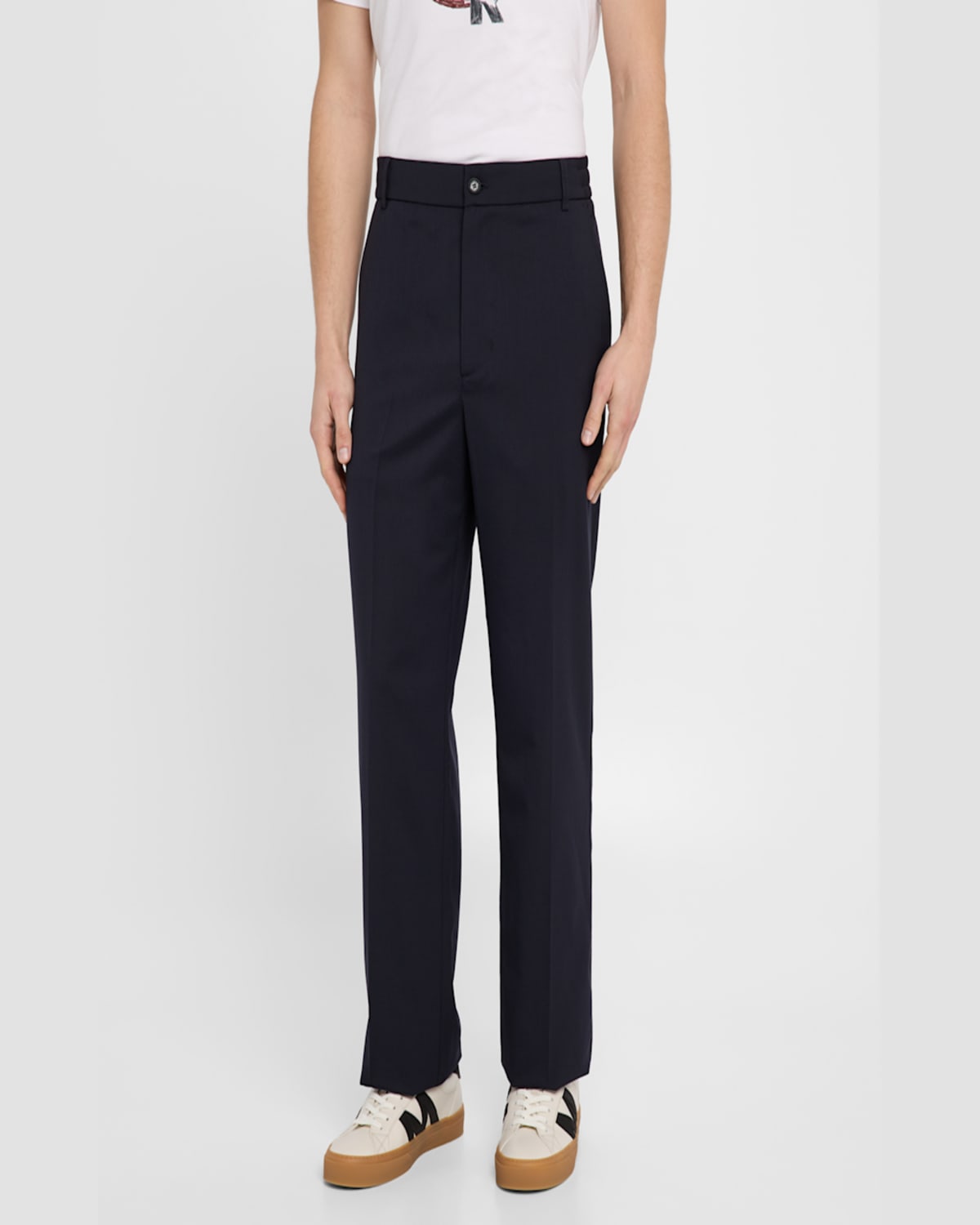 Moncler Black Drawstring Trousers In Dark Blue