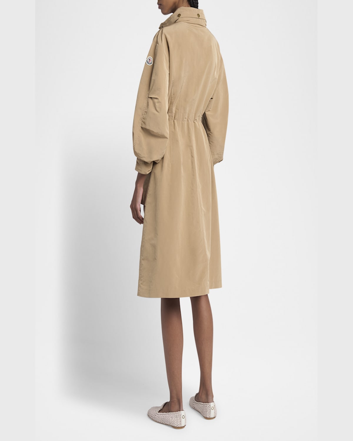 Shop Moncler Nantes Long Parka In Dark Beige
