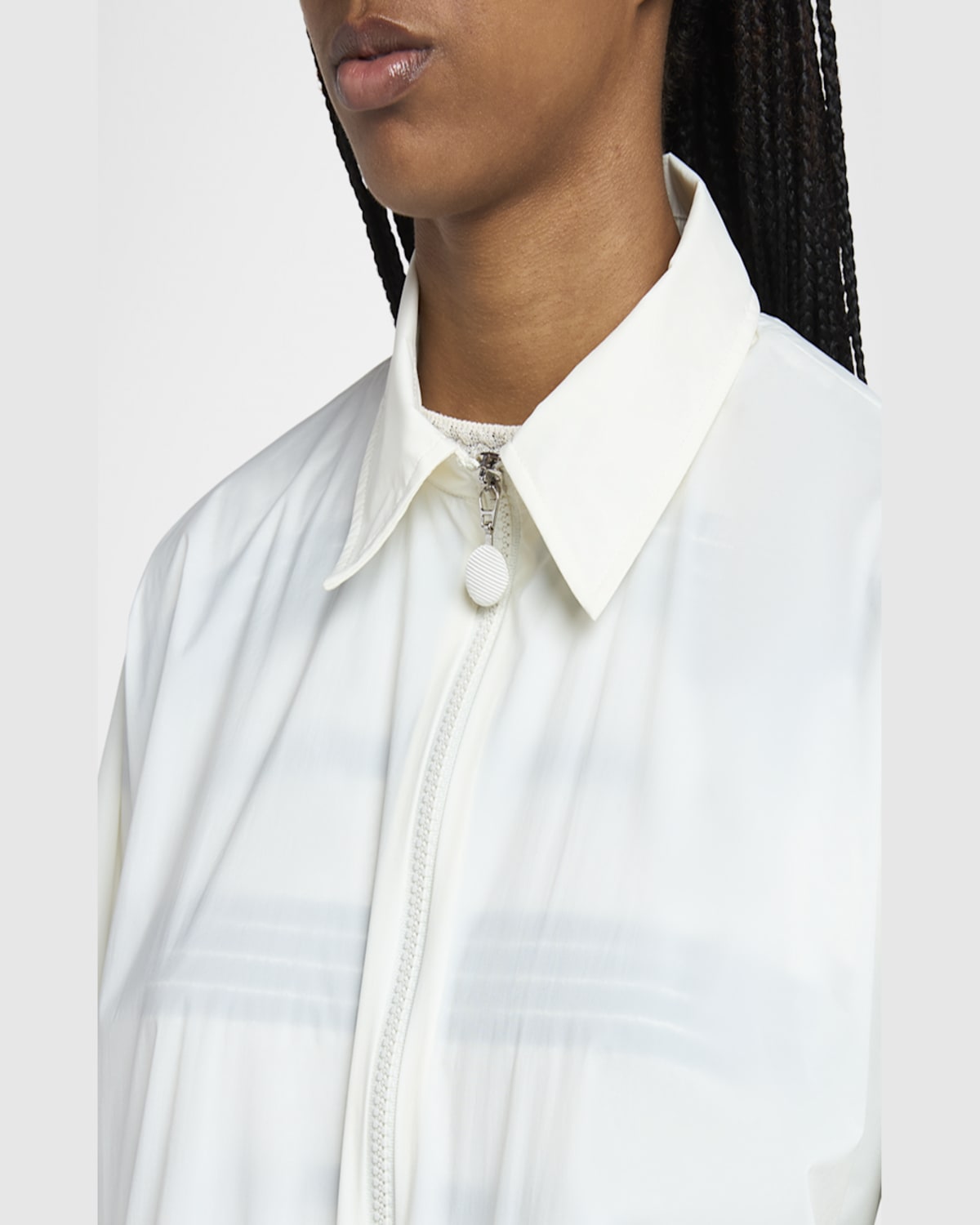 Moncler Water-repellent Shirt With Removable Hood In White