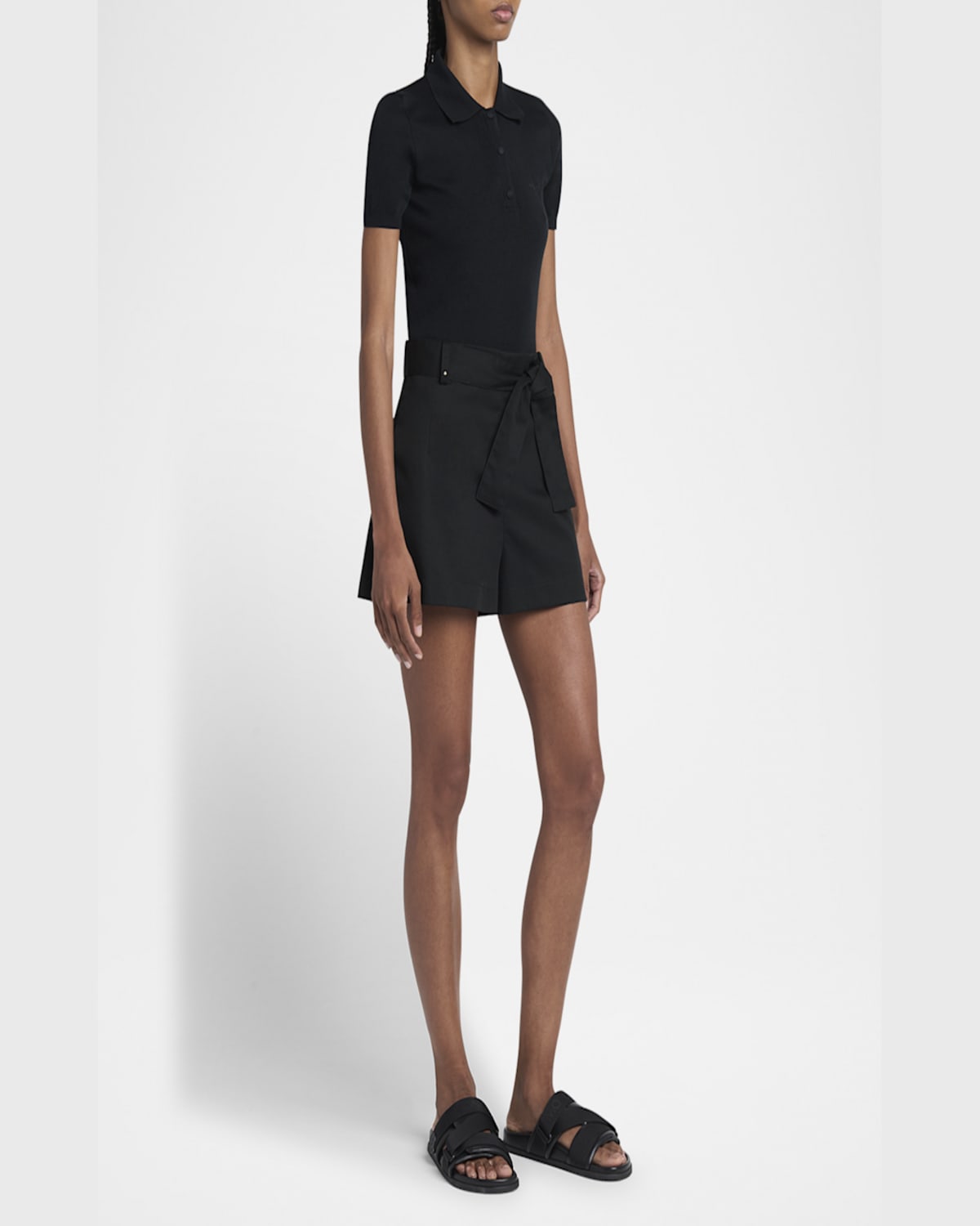 Moncler Tailored Shorts With Belt In Black