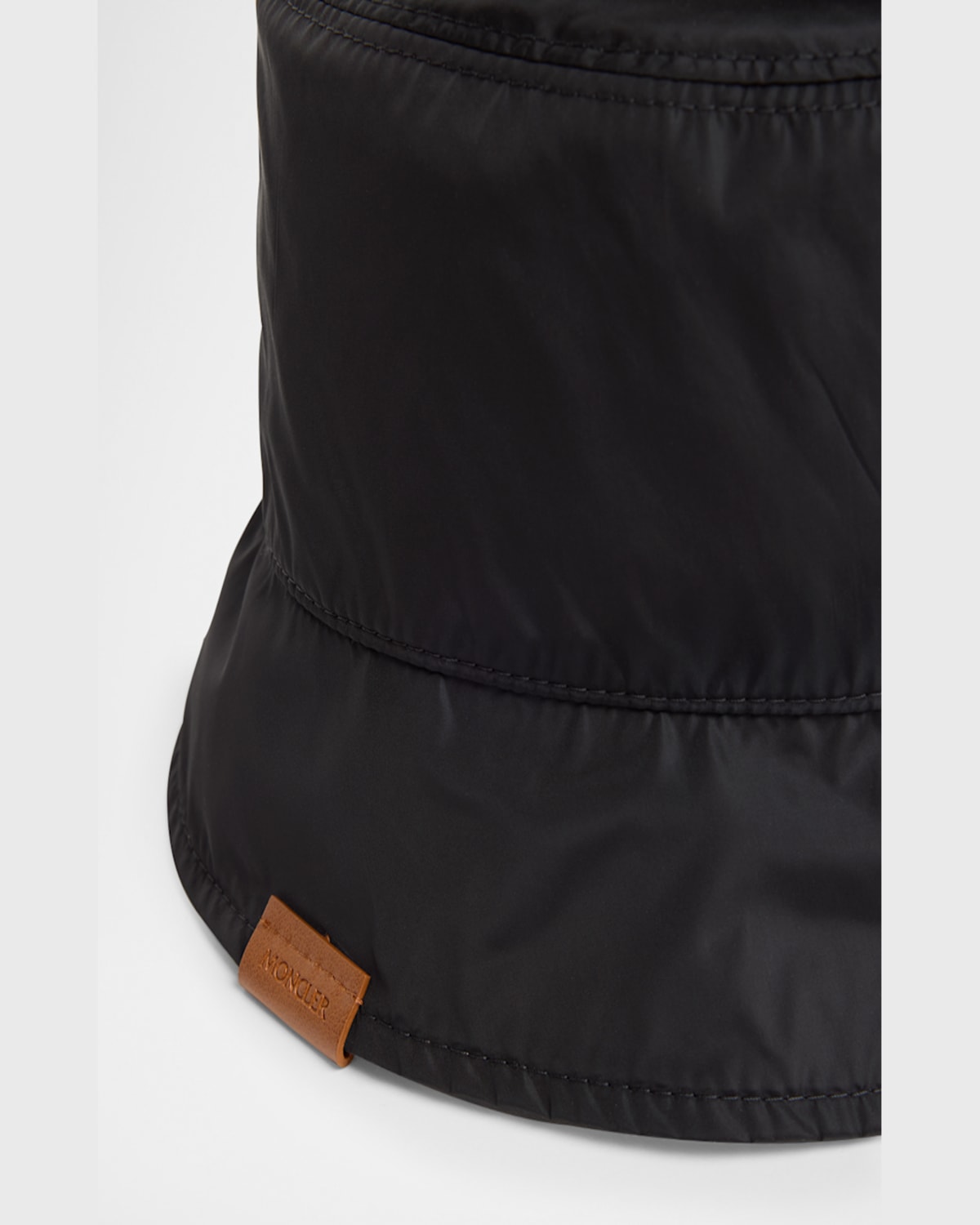 Moncler Black Logo Bucket Hat In Brown