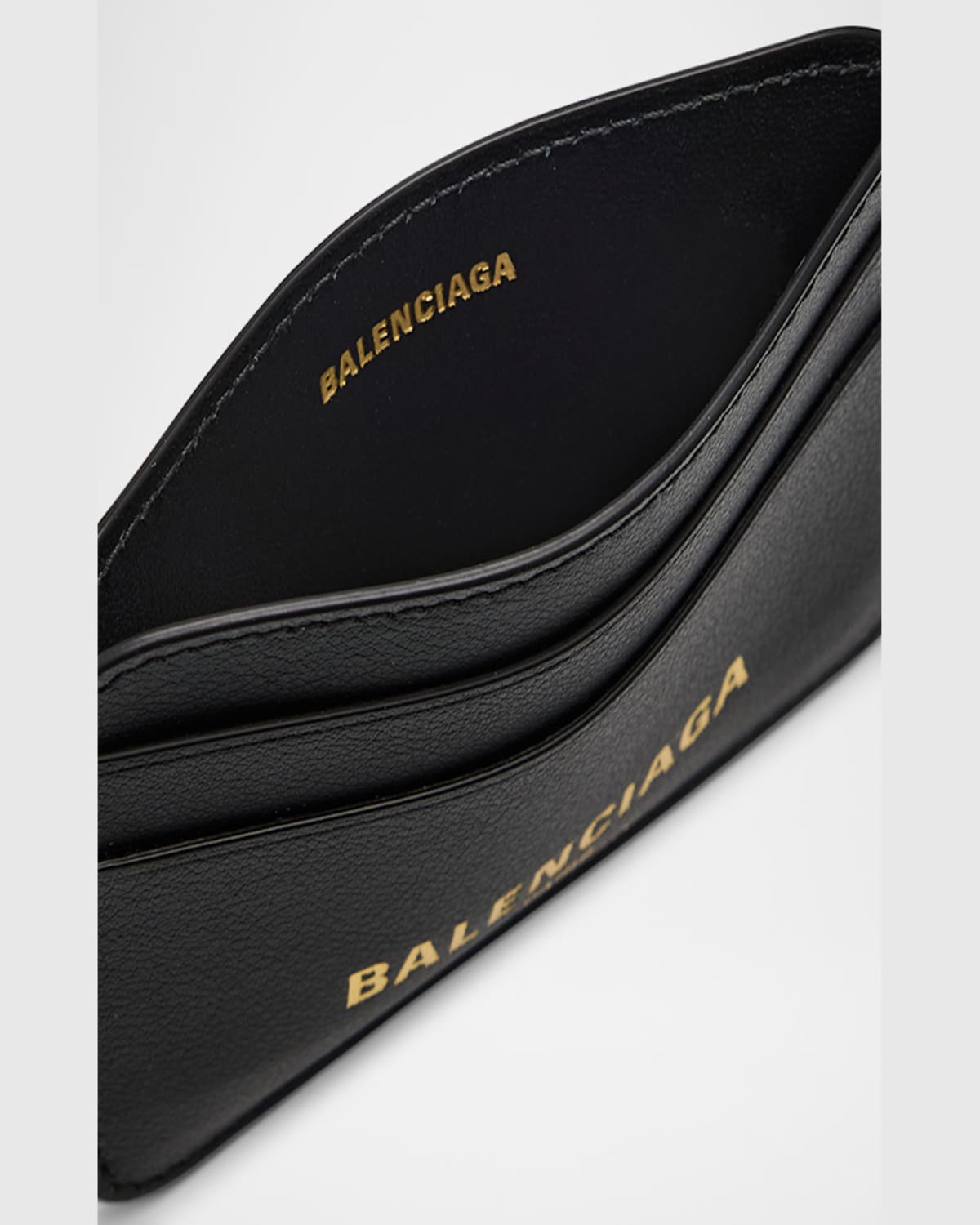 Balenciaga Cash 2.0 Leather Card Holder In 1000 Black