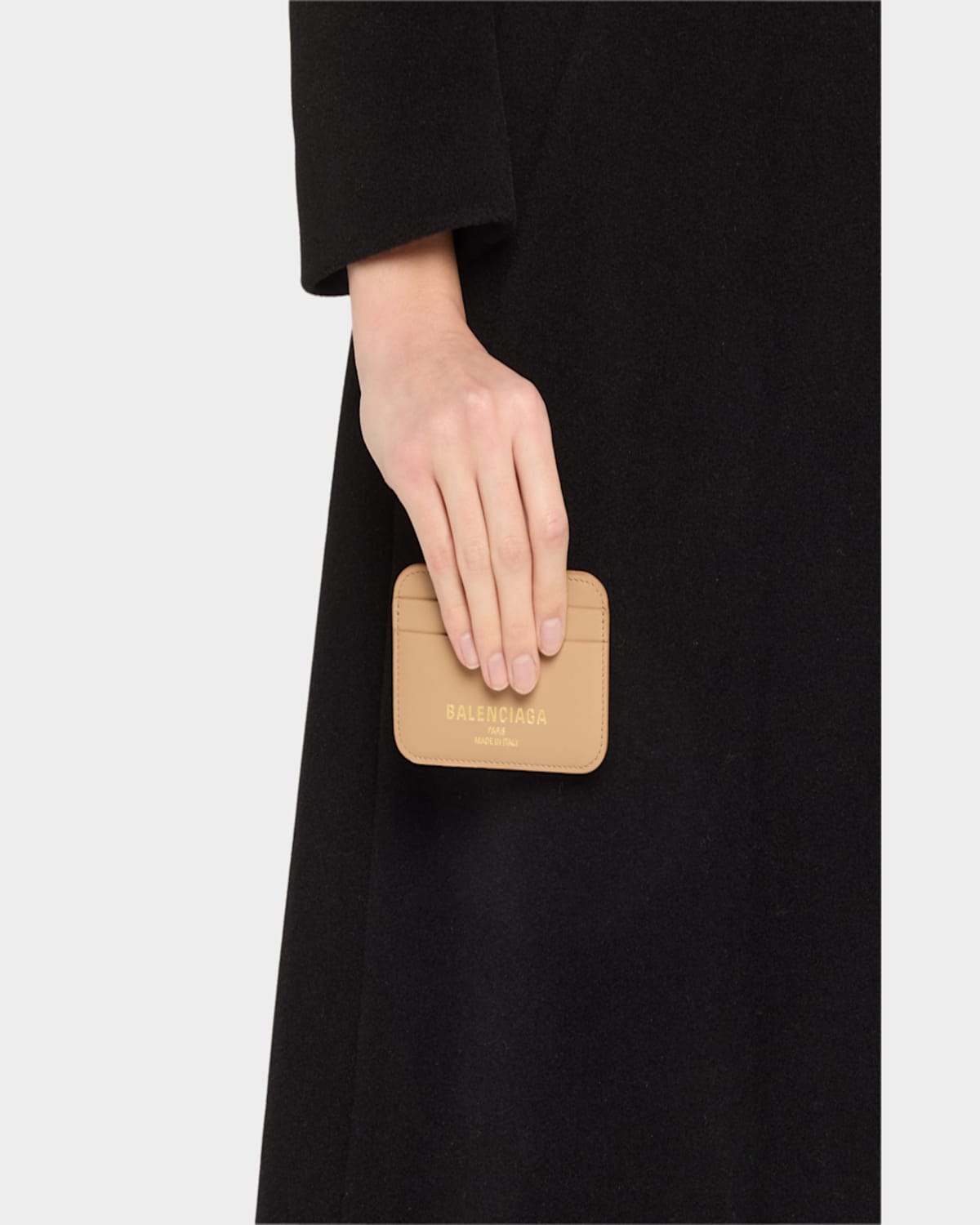 Balenciaga Cash 2.0 Leather Card Holder In 2621 Latte