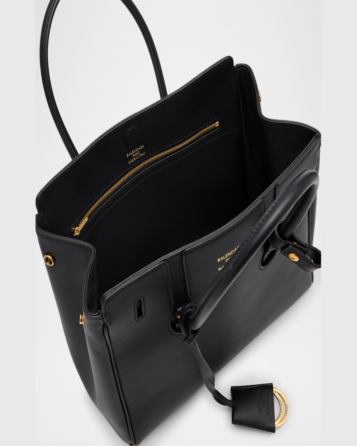 Balenciaga Hampton Mini Leather Tote Bag In Black