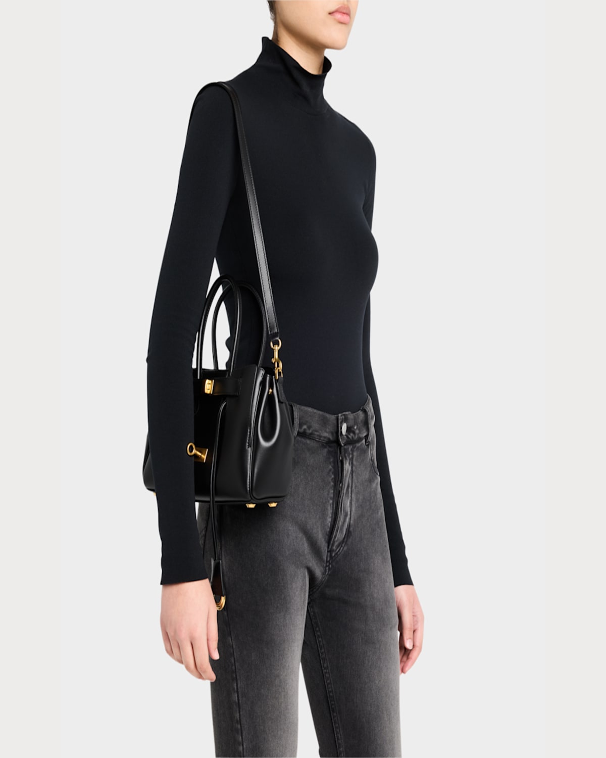 Balenciaga Bel Air Mini Leather Tote Bag In Black