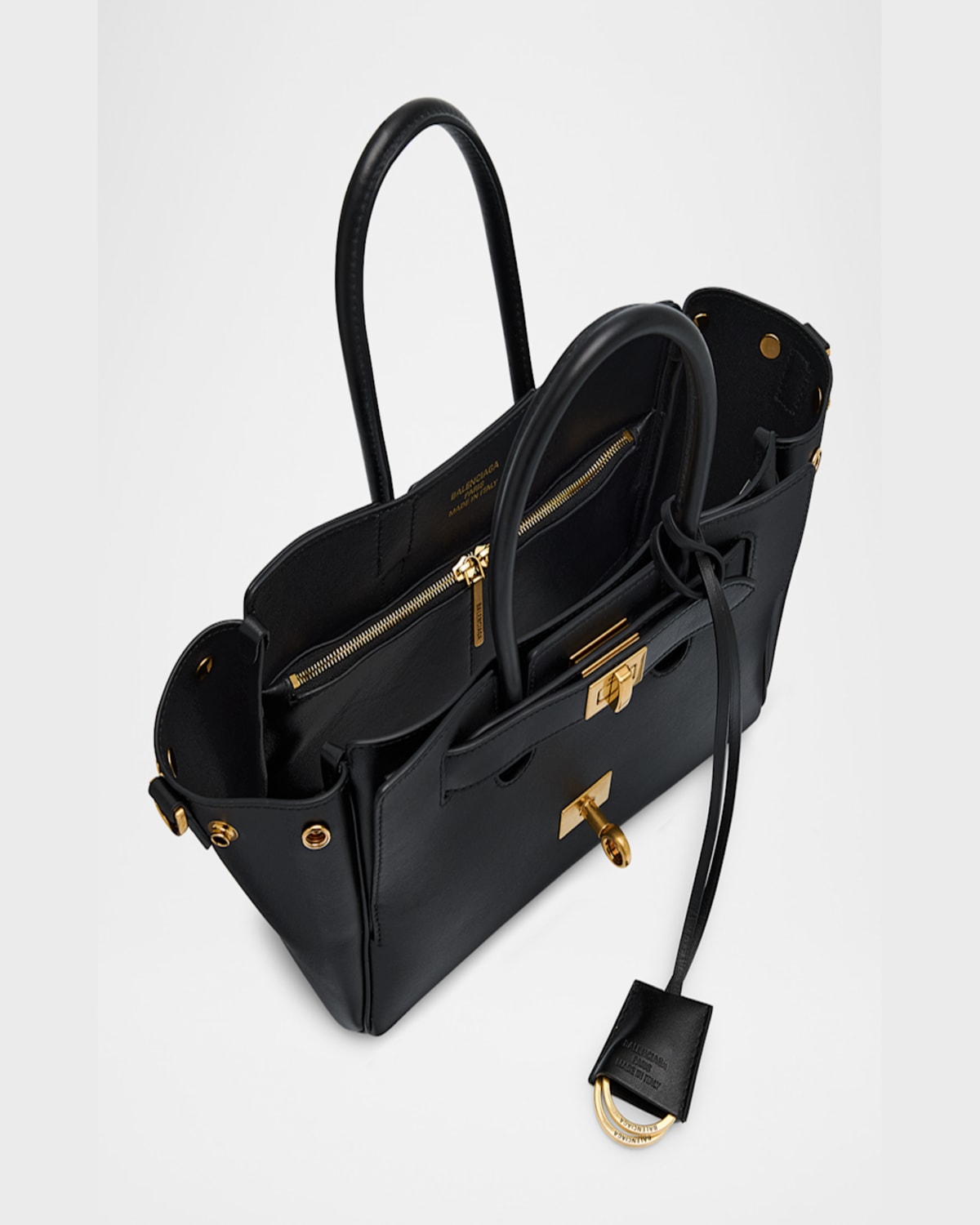 Balenciaga Bel Air Mini Leather Tote Bag In Black