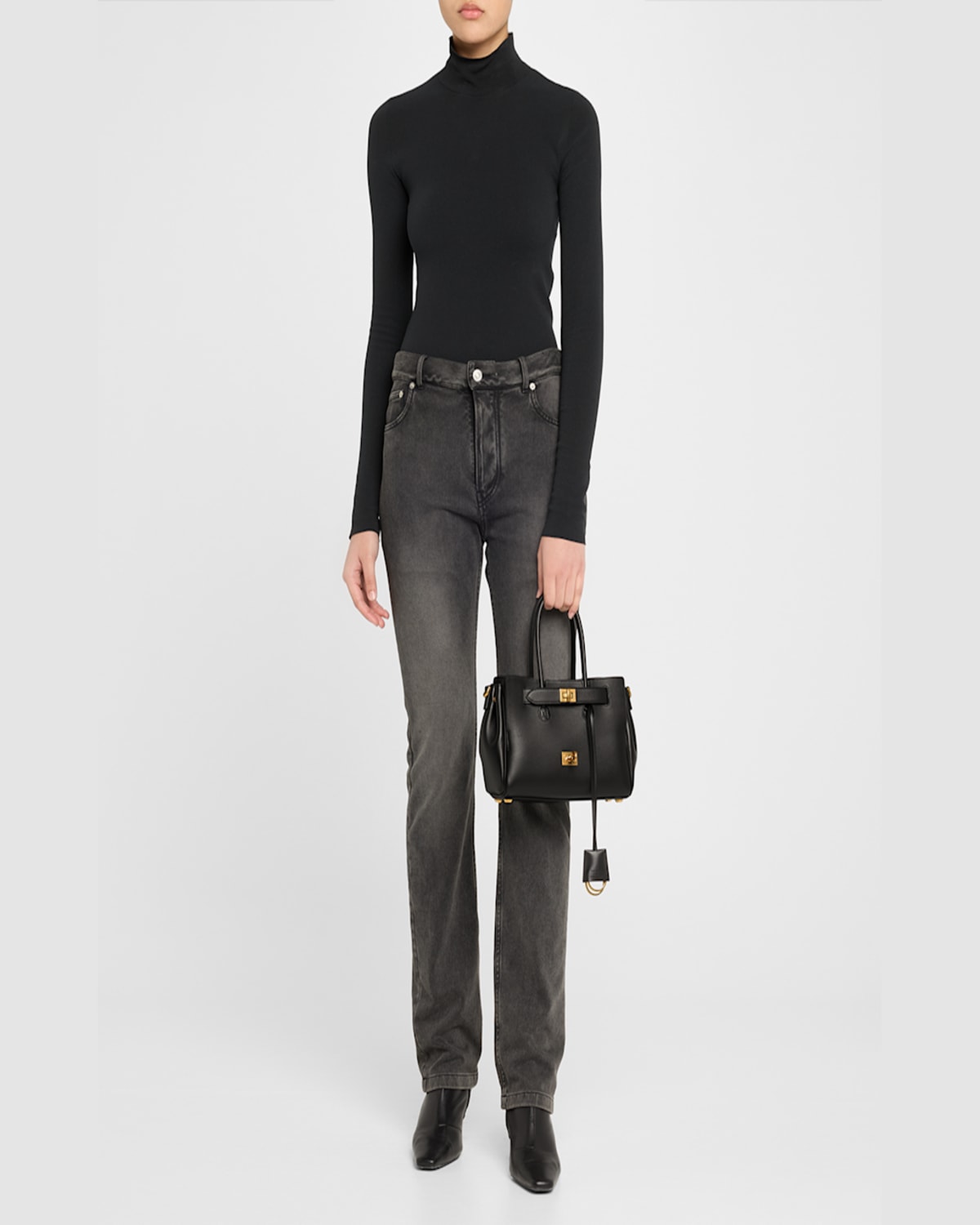 Balenciaga Bel Air Mini Leather Tote Bag In Black