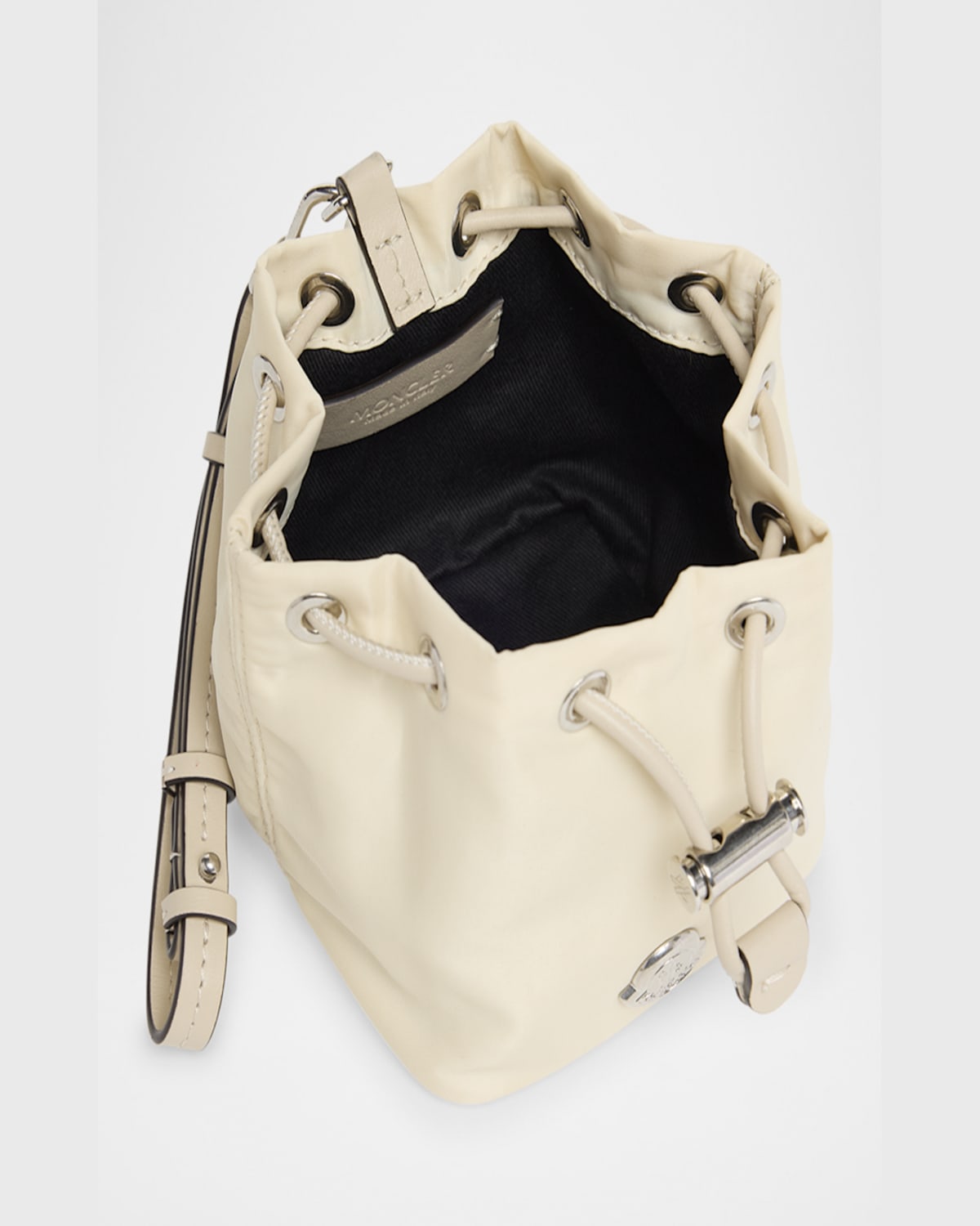 Moncler Nylon And Leather Double Pouch Bag In Natural