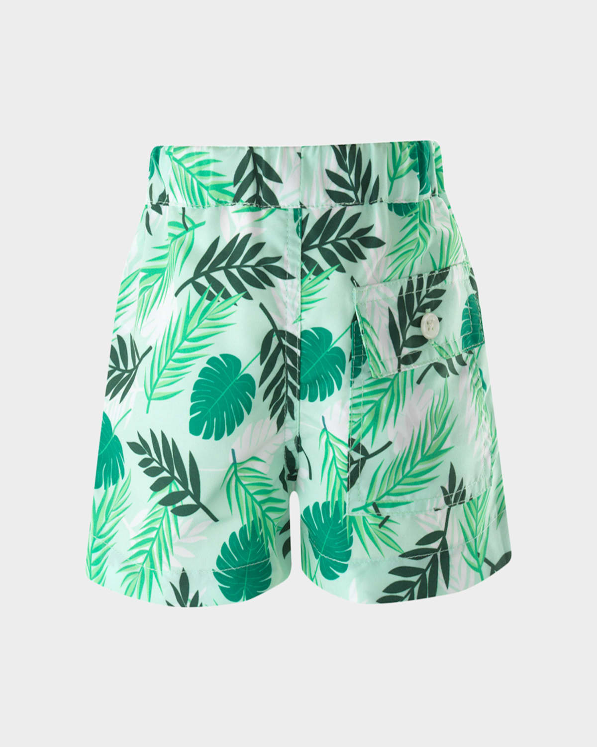 Rachel Riley Boy's Palm Tree Swim Trunks In Green