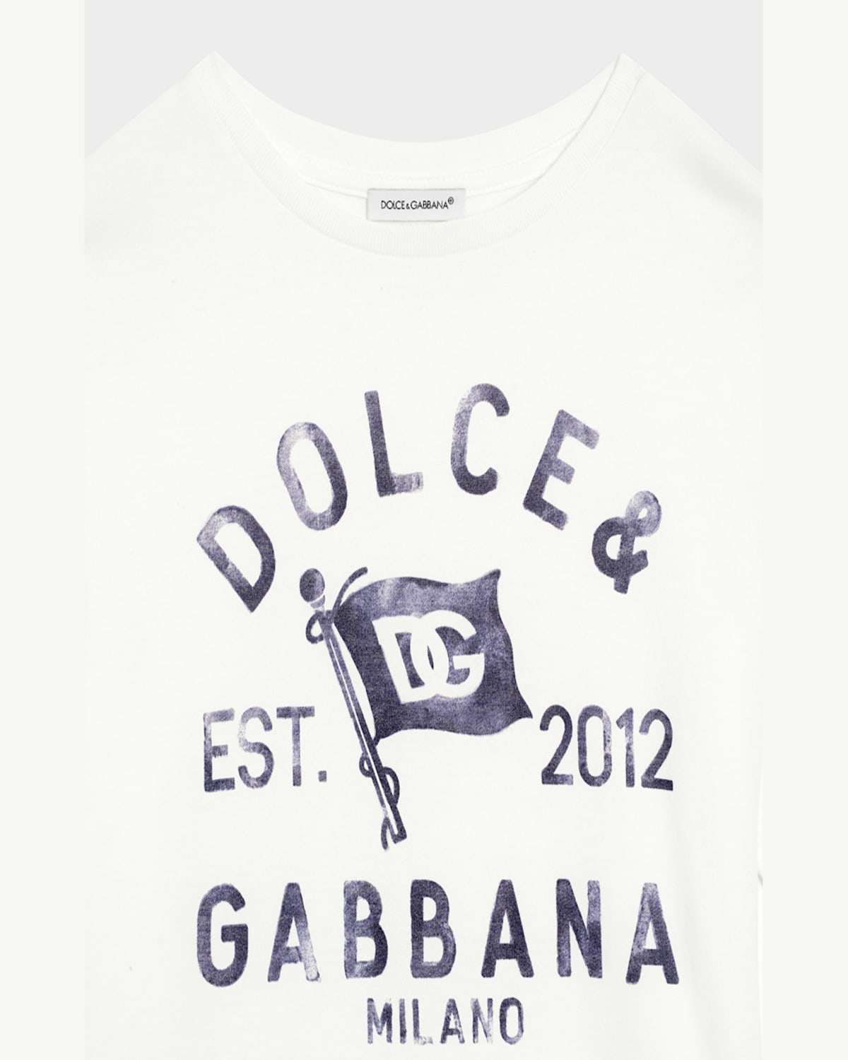 Dolce & Gabbana Boy's Logo-print T-shirt In Bianco