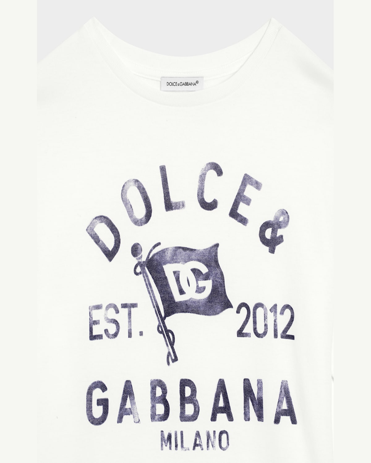 Dolce & Gabbana Boy's Logo-print T-shirt In Bianco