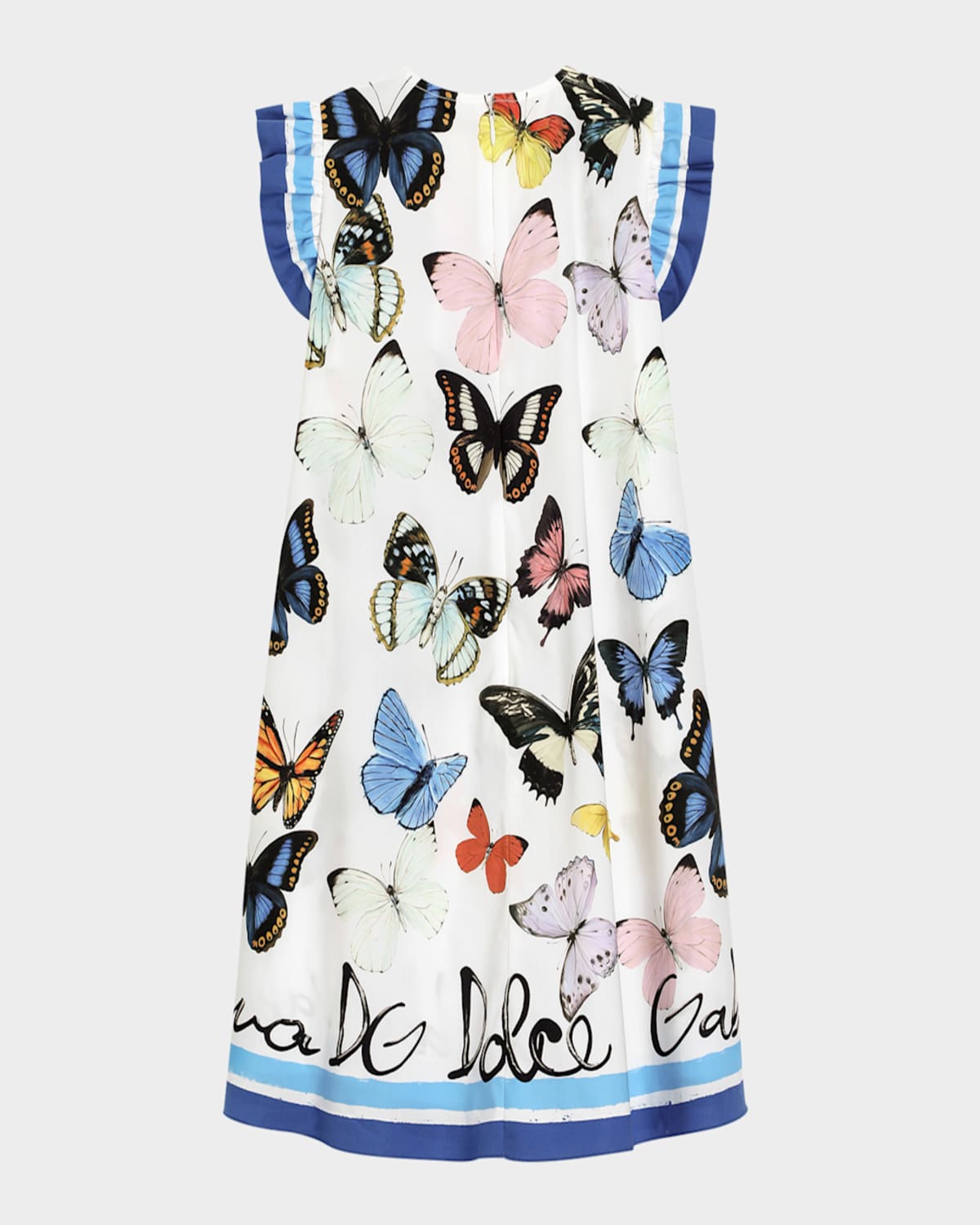 Dolce & Gabbana Butterfly-print Dress In White Prnt